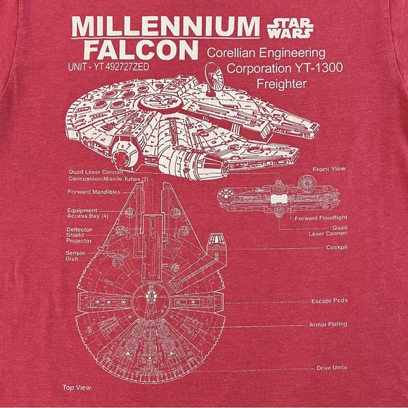 Star Wars Millennium Falcon Blueprint Top - Picture 3 of 5